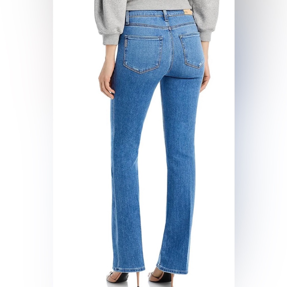 LAUREL CANYON WOMENS HIGH RISE DISTRESSED FLARED JEANS FRAYED BOTTOMS